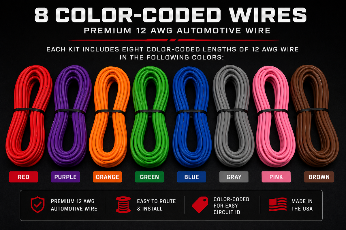 CCS 8 circuit color-matched automotive wiring kit